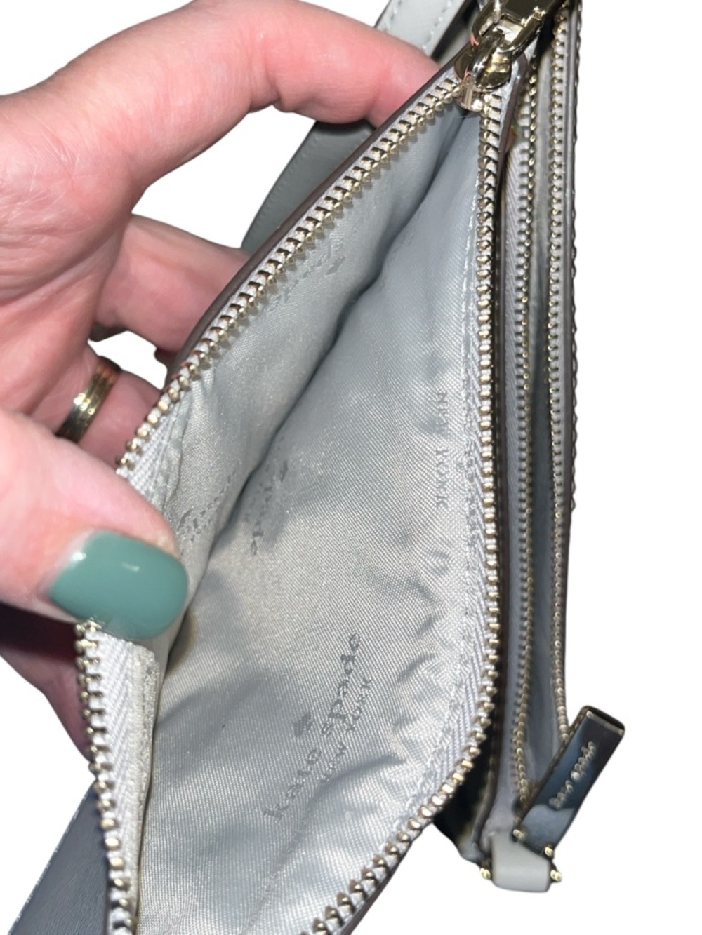 Kate Spade Sadie Crossbody Bag Set - 2 pieces. Brand New - Light Gray / Gold HW - Picture 7 of 10
